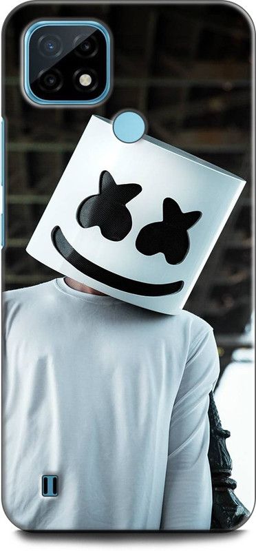 INDICRAFT Back Cover for Realme C21Y, RMX3261 MARSHMELLO, DJ, EDM, MUSIC, SMILEY, FUNNY  (Multicolor, Dual Protection, Pack of: 1)