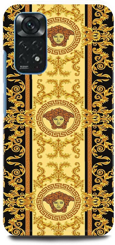 play fast Back Cover for Redmi Note 11S VERSACE, MEDUSA, PATTERN, LOGO, SIGN  (Yellow, Hard Case)