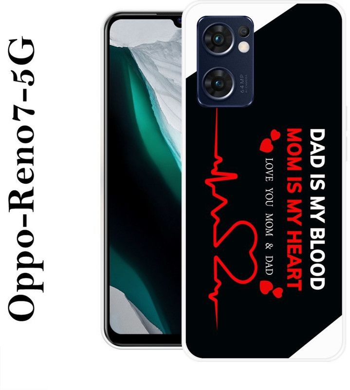 BAGRA Back Cover for Oppo Reno7 5G  (Black, Red, Silicon)