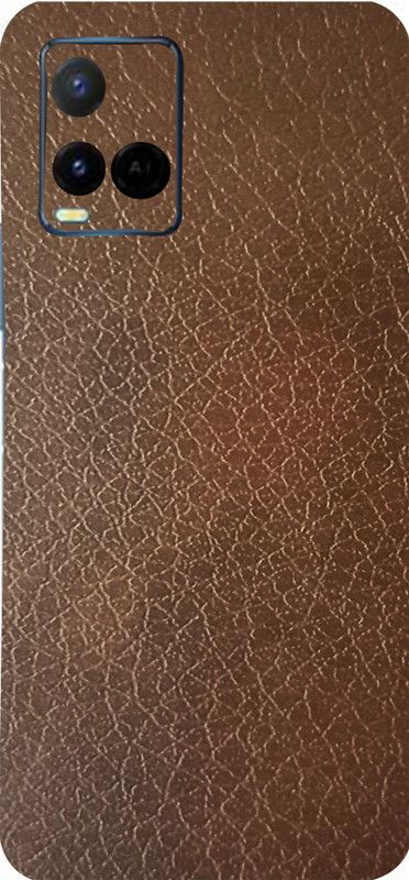 Mclaxa Brown Leather Mobile Back Skin, Brown Leather, VIVO Y33 T Mobile Skin  (Brown Leather Skin With Super Matte Finish..)