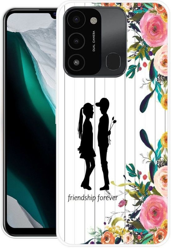 Krtagy Back Cover for Tecno Spark 8c  (Multicolor, Dual Protection, Silicon, Pack of: 1)