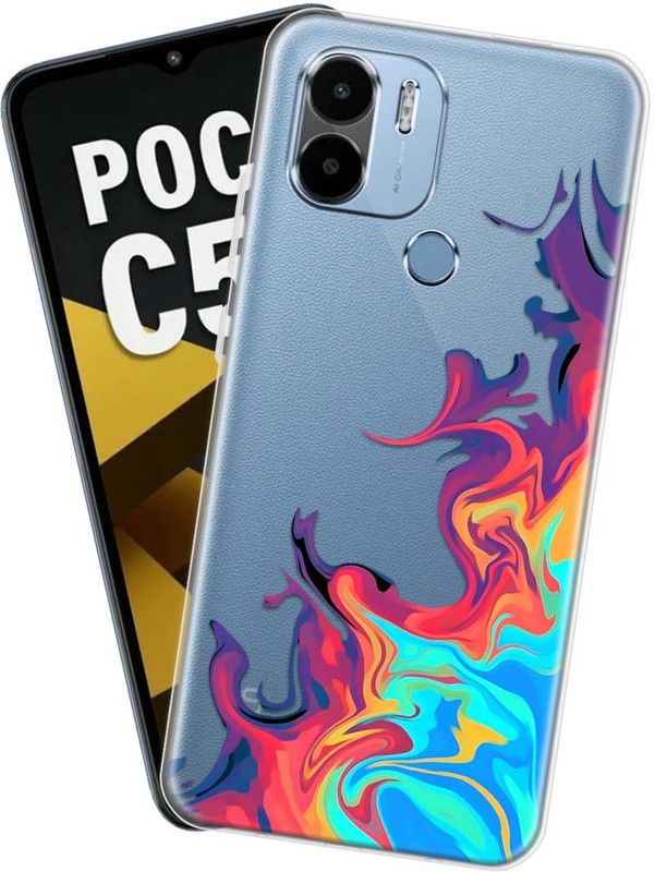 Fashionury Back Cover for POCO C50  (Multicolor, Grip Case, Silicon, Pack of: 1)