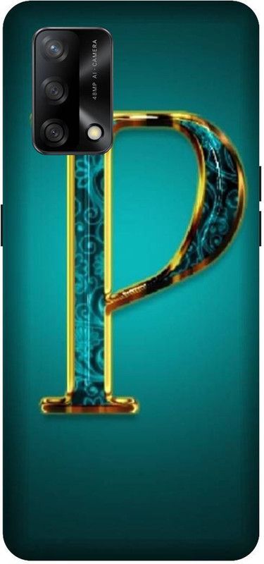 VS PRINT LINK Back Cover for OPPO F19s (4G) , CPH2223 , P letter,P name P word , Printed Back Cover  (Green, Hard Case, Pack of: 1)