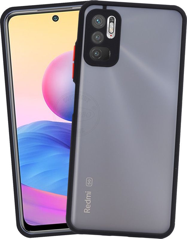 VAKIBO Back Cover for MI Redmi Note 10 5G, MI Redmi Note 10T 5G, Smoke Black Back Cover  (Black, Grip Case, Pack of: 1)
