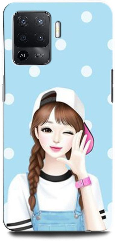 ORBIQE Back Cover for OPPO F19 Pro CPH2285 MODERN, GIRL, GARDEN, NATURE, CUTE, LOVELY, BUTTERFLY  (Multicolor, Hard Case, Pack of: 1)