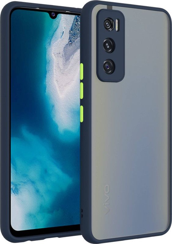 AOnes Back Cover for Vivo V20 Se  (Blue, Cases with Holder, Pack of: 1)