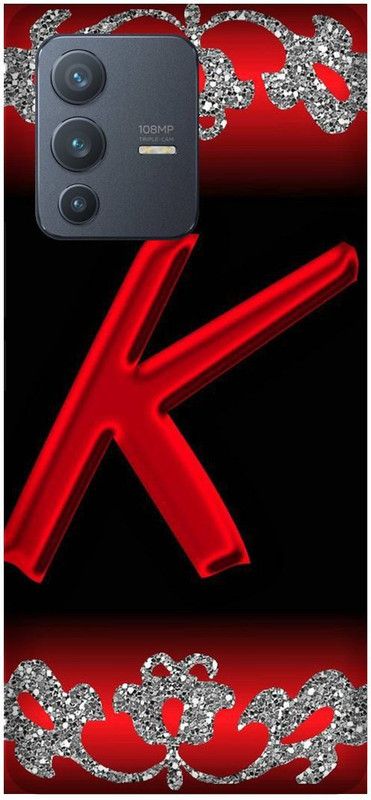 SAVETREE Back Cover for Vivo V23 Pro 5G, K, K ALPHABET, K LETTER, BLACK  (Multicolor, Dual Protection, Pack of: 1)