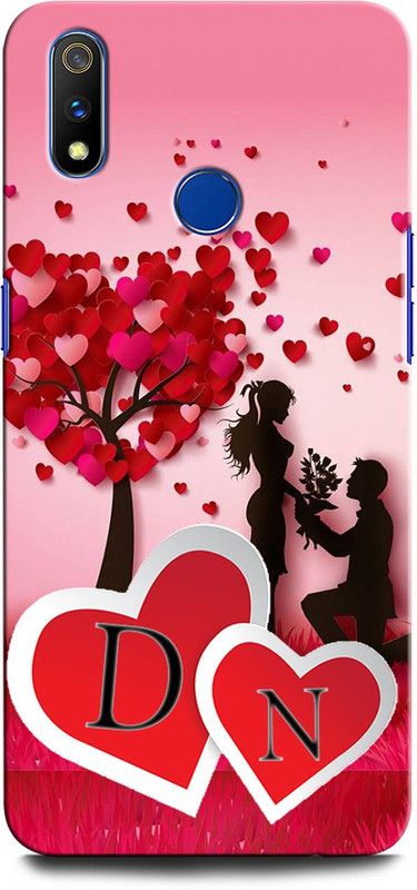GRAFIQE Back Cover for Realme 3 Pro DN, D LOVE N, N LOVE D, D LETTER, N LETTER, DN NAME  (Multicolor, Shock Proof)