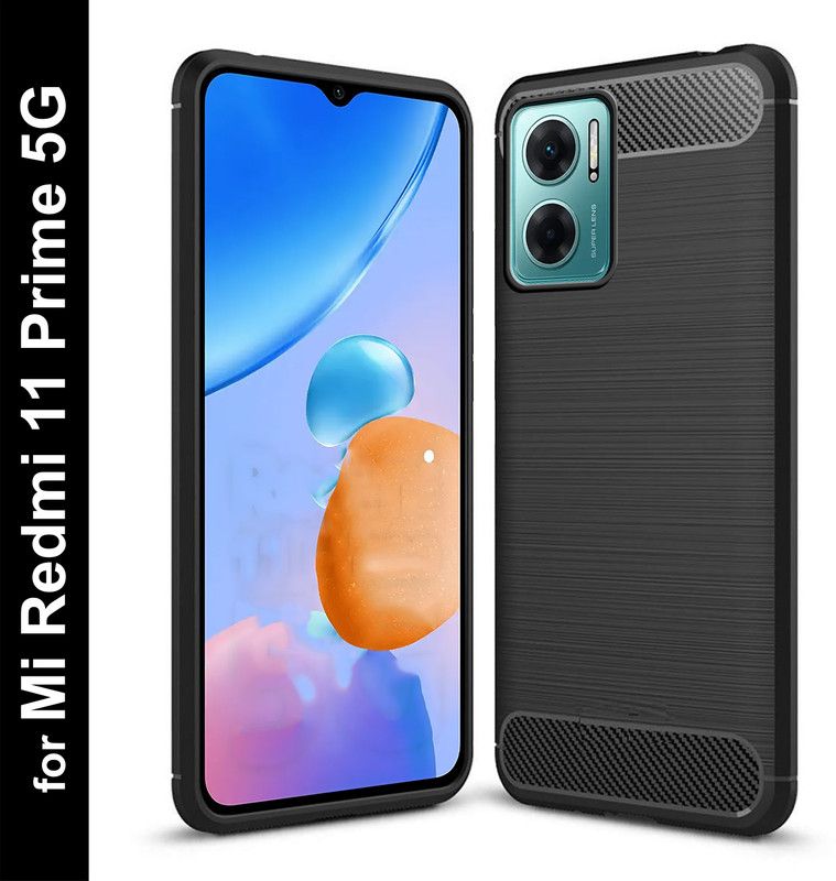 SWAGMYCASE Back Cover for Mi Redmi 11 Prime 5G  (Black, Grip Case, Silicon, Pack of: 1)