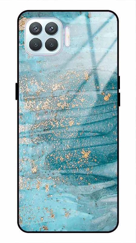 NDCOM Back Cover for OPPO F17  (Blue, Gold, Grip Case, Pack of: 1)