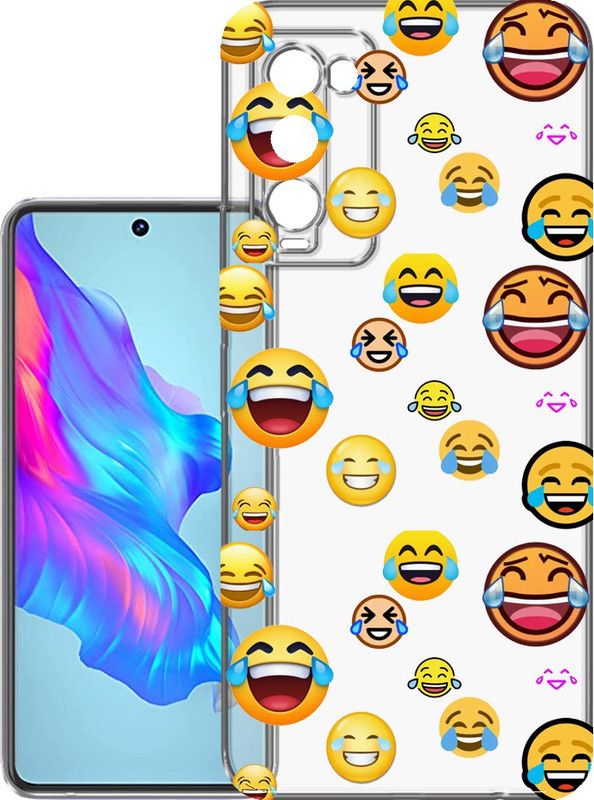 HANIRY Back Cover for Tecno Camon 18 / Tecno CH6h back cover, EMOJIS, Designer, PNG_61  (Multicolor, Flexible, Silicon, Pack of: 1)