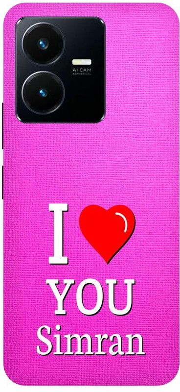 Zaplab Back Cover for Zaplab Back Cover For VIvo Y22, V2207 I Love You Simran  (Multicolor, Shock Proof, Pack of: 1)