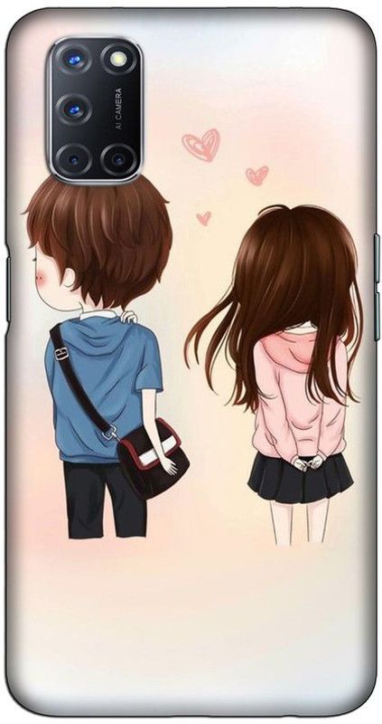 CROKIAN Back Cover for OPPO A52 Cute couple Back Cover  (Multicolor, Hard Case, Pack of: 1)