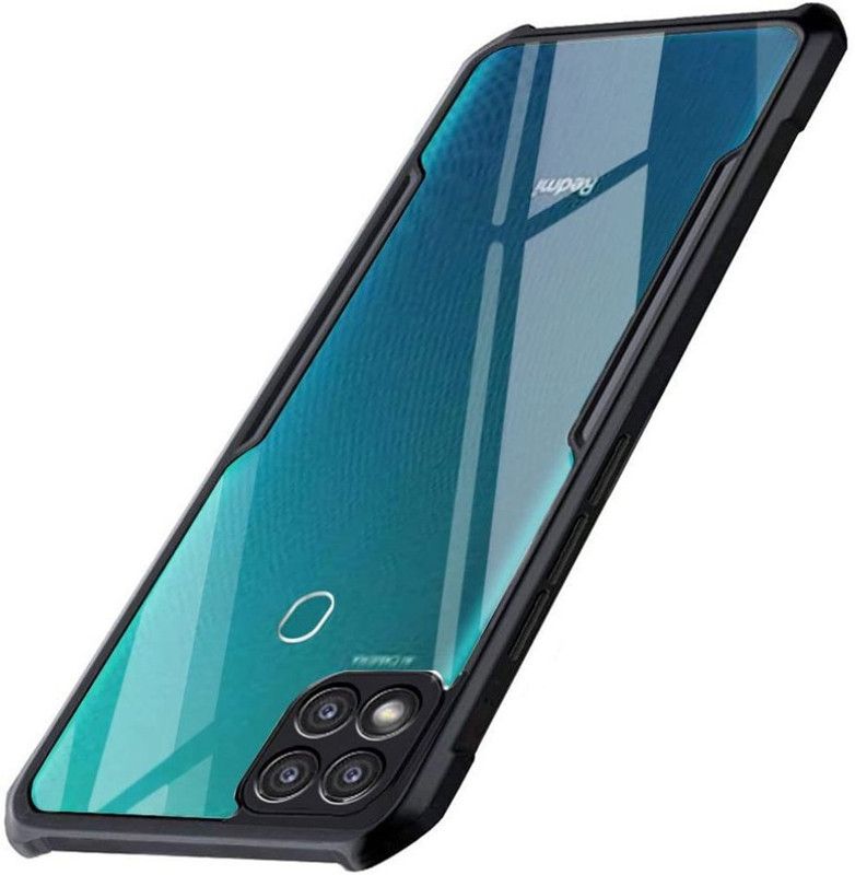 Aarnu Back Cover for Mi Redmi 9  (Transparent, Black, Dual Protection, Pack of: 1)