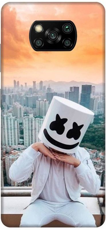 Yoprint Back Cover for POCO X3 PRO MARSH-MELLOW Printed back Cover  (Multicolor, Hard Case, Pack of: 1)