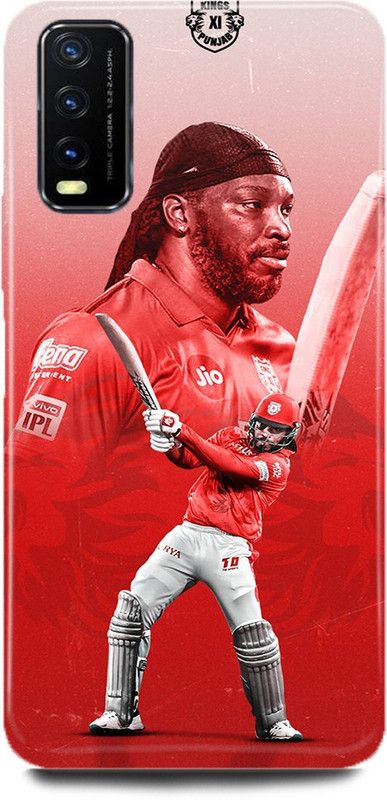 FUGGA Back Cover for Vivo Y20A, V2101, CHRIS, GAYLE, JAMAICA, PLAYER, KINGS, 11, PUNJAB  (Multicolor, Hard Case, Pack of: 1)