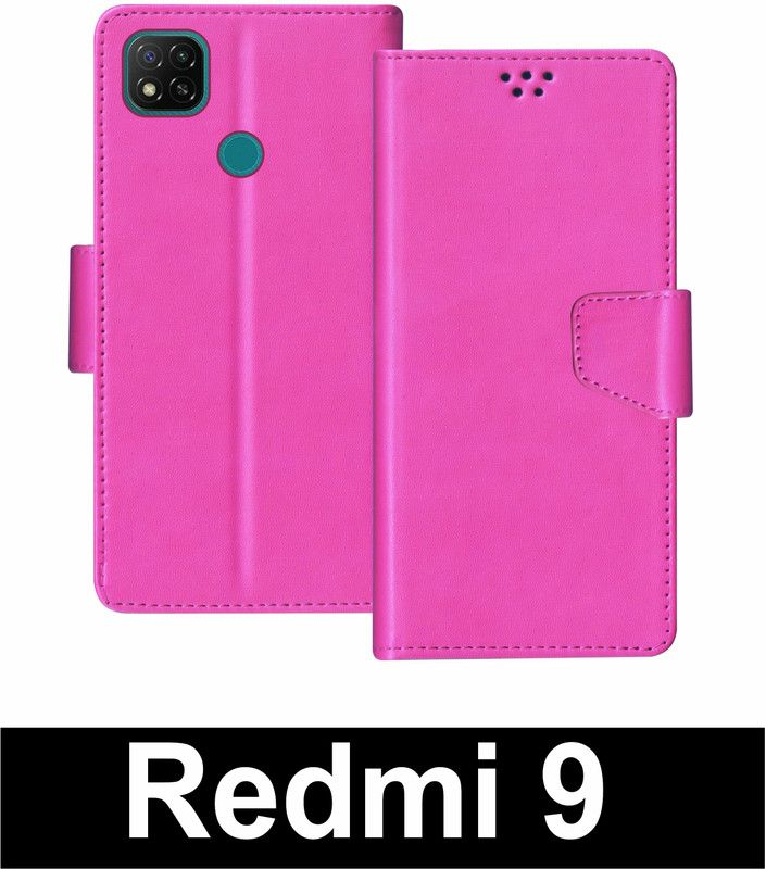 SBMS Flip Cover for Redmi 9  (Pink, Shock Proof, Pack of: 1)