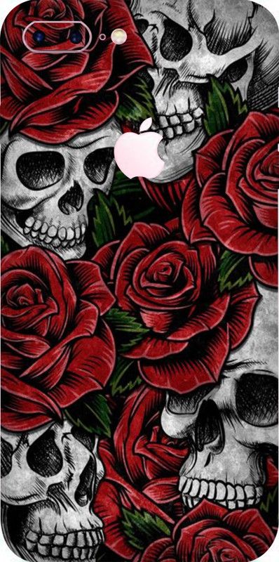 BugguSkin Apple iPhone 7 Plus, Apple iPhone 7 Plus Mobile Skin  (Ultra Super Roses And Skulls Skin With High Matte Finish.)