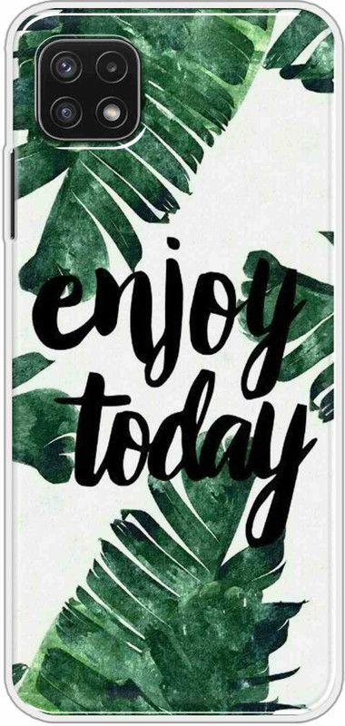Print Zap Back Cover for Samsung A22 5G  (White, Green, Flexible, Silicon, Pack of: 1)