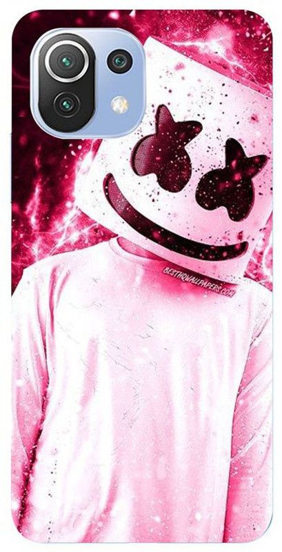Skyhawk Back Cover for MI 11 Lite Pink Marshmallow  (Multicolor, Waterproof, Silicon, Pack of: 1)