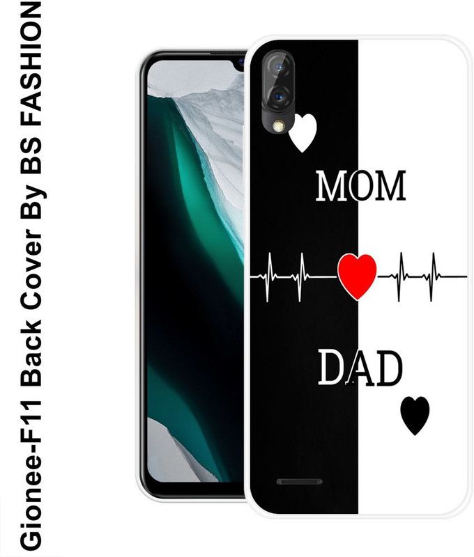 BSRAJ Back Cover for Gionee F11  (Black, White, Grip Case, Silicon)