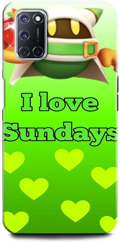 Afterglow Back Cover for Oppo A52 I LOVE SUNDAY, HOLIDAY, MASTTI, ENJOY  (Multicolor, Shock Proof, Pack of: 1)