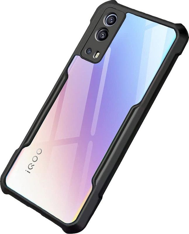 Fashionury Back Cover for iQOO Z3, iQOO Z3 5G  (Black, Transparent, Pack of: 1)