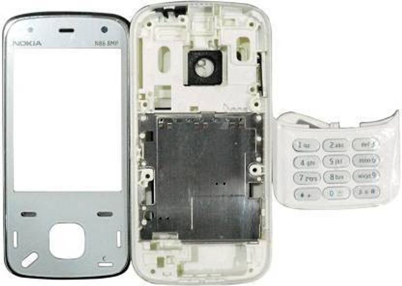 imbi Replacement Housing Body For Nokia N86 (Ye Phone Nahi) Front, Middle and Back, Keypad Full Panel  (Silver)