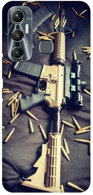 PICHKU Back Cover for INFINIX HOT 11- X662-PUBG,CHICKEN,DINNER,KAR98,M416,AKM,AWM,BOYS,GIRLS,FREE,FIRE  (Gold, Hard Case, Pack of: 1)