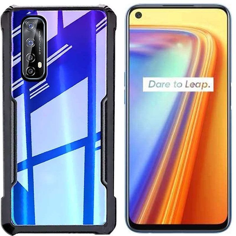 Finaux Back Cover for Realme 7  (Black)