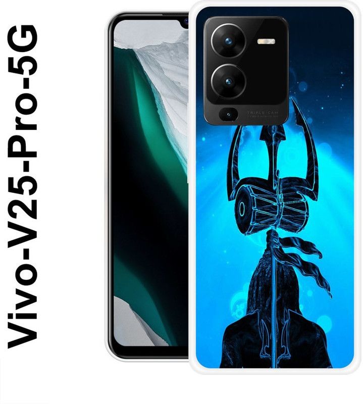 BAGRA Back Cover for Vivo V25 Pro 5G  (Black, Blue, Grip Case, Silicon)