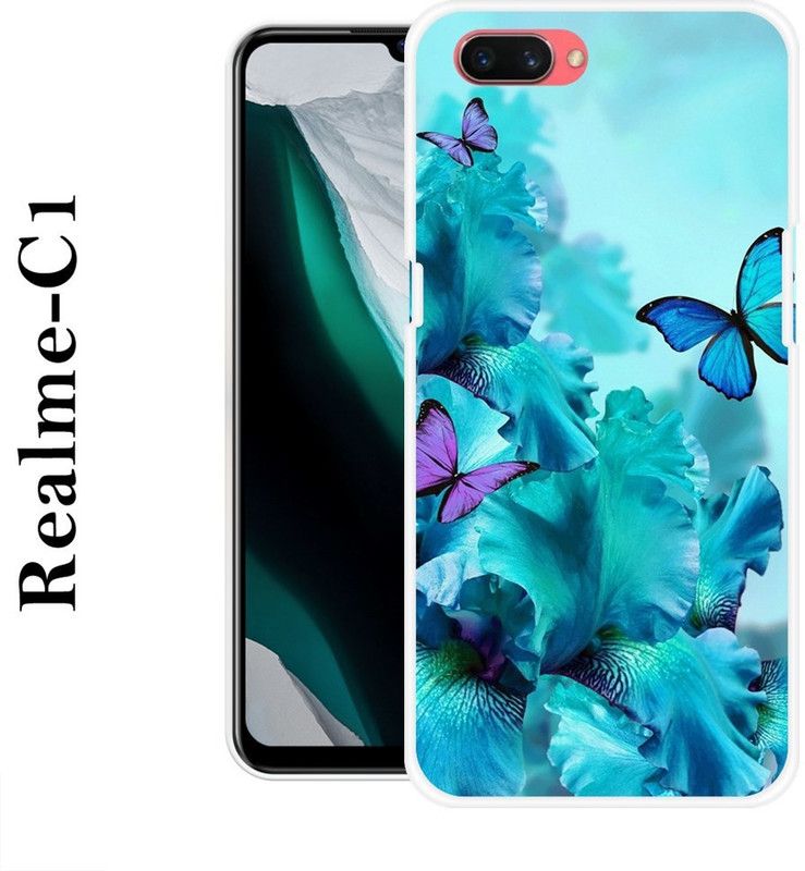 BAGRA Back Cover for Realme C1  (Blue, Grip Case, Silicon)