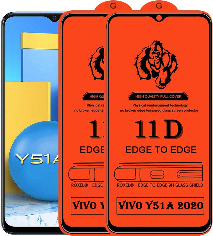 Roxel Edge To Edge Tempered Glass for Vivo Y51A  (Pack of 2)