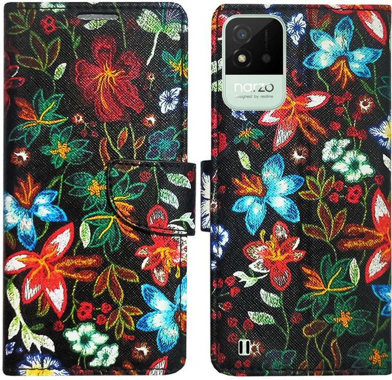 AD Enterprises Flip Cover for Realme Narzo 50i in High Quality Material  (Black, Magnetic Case, Pack of: 1)