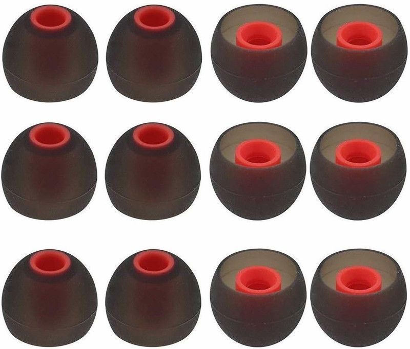 VCORP Silicone Rubber Earbuds 6 Pairs 12 Pcs Black In The Ear Headphone Cushion  (Pack of 12, Black)