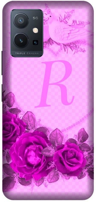 VS PRINT LINK Back Cover for VIVO Y75 (5G) , V2142 ,R letter,R name R word , Printed Back Cover  (Pink, Hard Case, Pack of: 1)