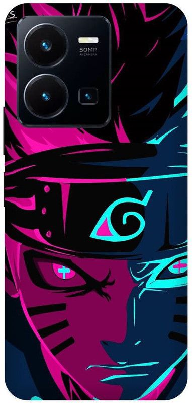 FRONK Back Cover for vivo Y22, V2207, NARUTO, SHIPPUDEN, ANIME, NEON  (Purple, Hard Case, Pack of: 1)