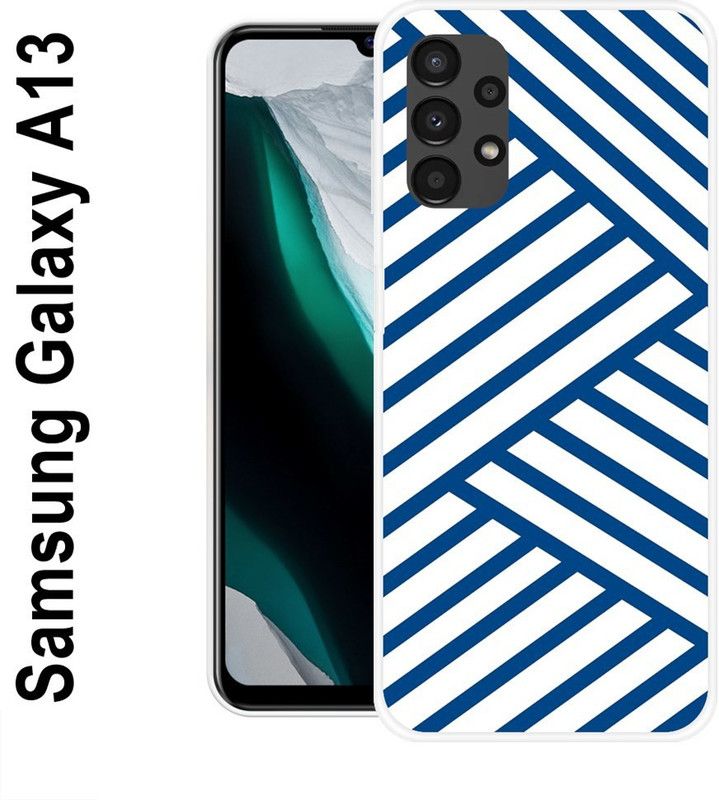 Printcase Back Cover for Samsung Galaxy A13  (Blue, White, Silicon)
