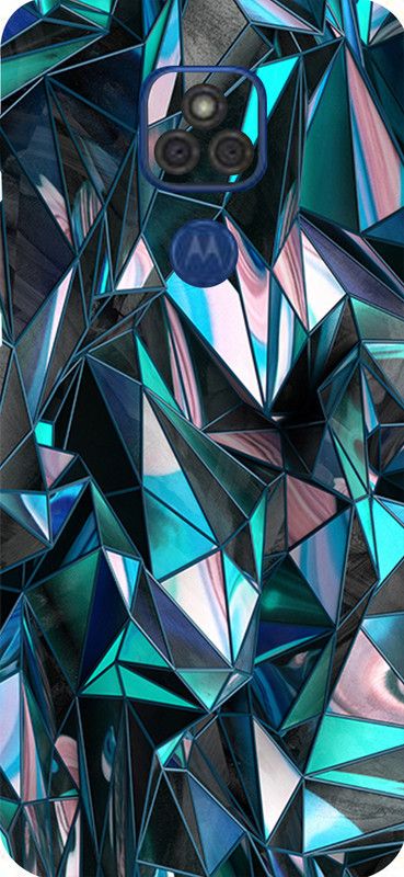 Mclaxa Blue Polygon Mobile Back Skin and wraps, Blue Polygon, MOTO E7 Plnal Emblemus Mobile Skin  (Blue Polygon Super Matte Finish)