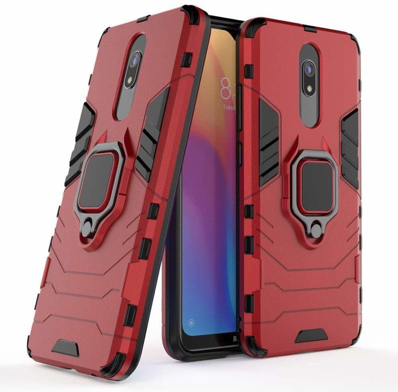 JASSSTORE Back Cover for REALME Kickstand Heavy Duty Shockproof Armour (red, Shock Proof)  (Red, Pack of: 1)