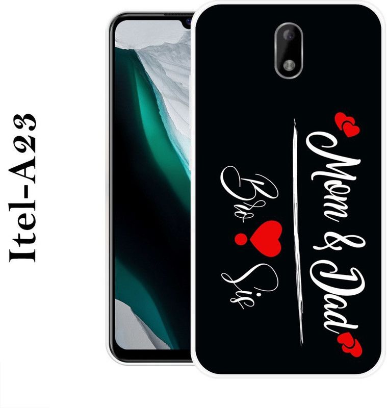 SHIVKUDI Back Cover for Itel A23  (Black, White, Grip Case, Silicon)