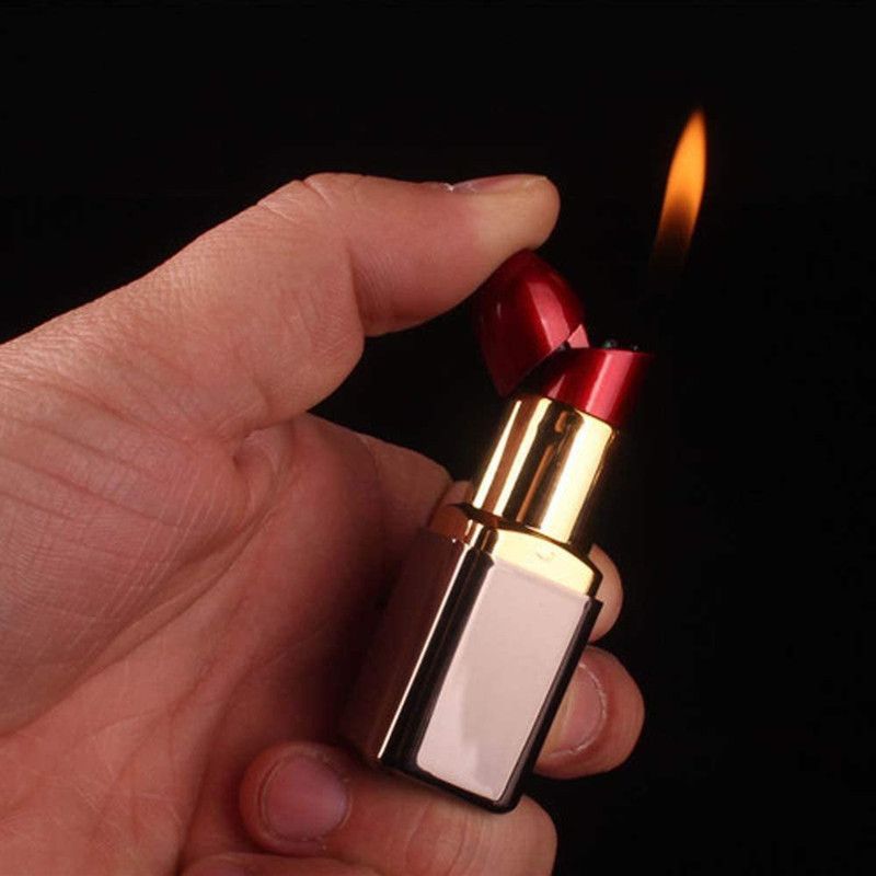 FITUP ™ Beautiful And Shining Lipstick Look Pocket Size Refillable Butane Gas Grey Lipstick Lighter | Gifting Purpose For Friends | Cigarette Lighter  (Grey)