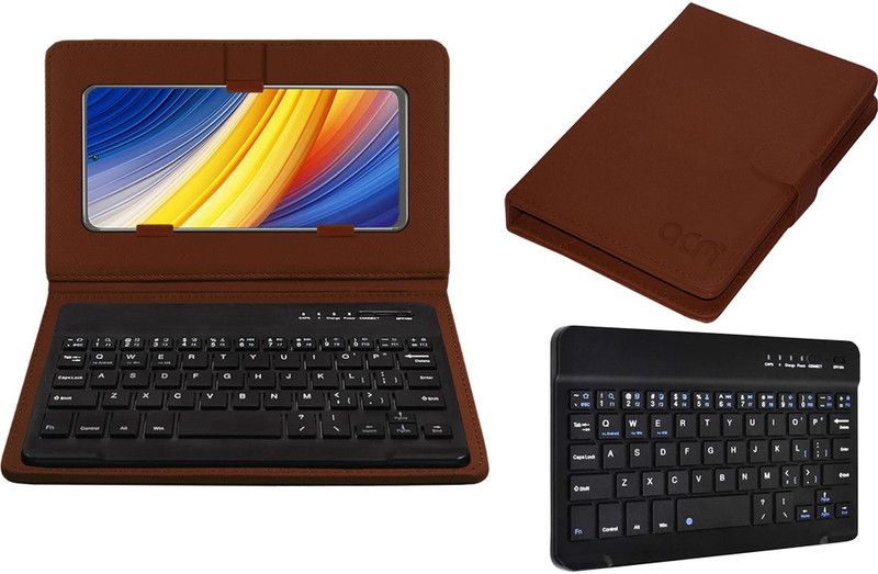 ACM Keyboard Case for Xiaomi Poco X3 Pro  (Brown, Cases with Holder, Pack of: 1)