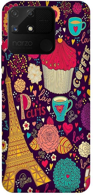 itrusto Back Cover for realme Narzo 50A , realme Narzo 50A Eiffel Tower BACK COVER  (Multicolor, Pack of: 1)
