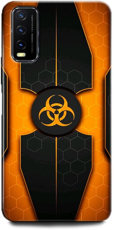 INDICRAFT Back Cover for Vivo Y20A  (Black, Orange, Dual Protection, Pack of: 1)