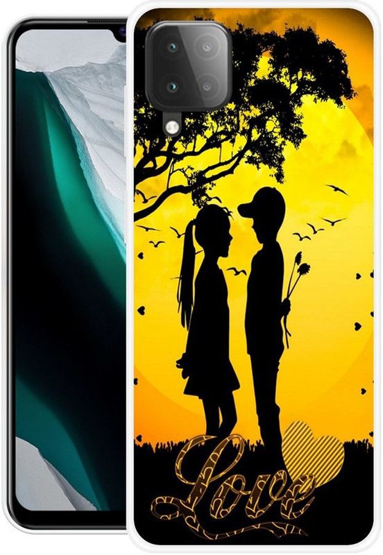 NEVYZAP Back Cover for Samsung Galaxy F12  (Black, Yellow, Grip Case, Silicon, Pack of: 1)