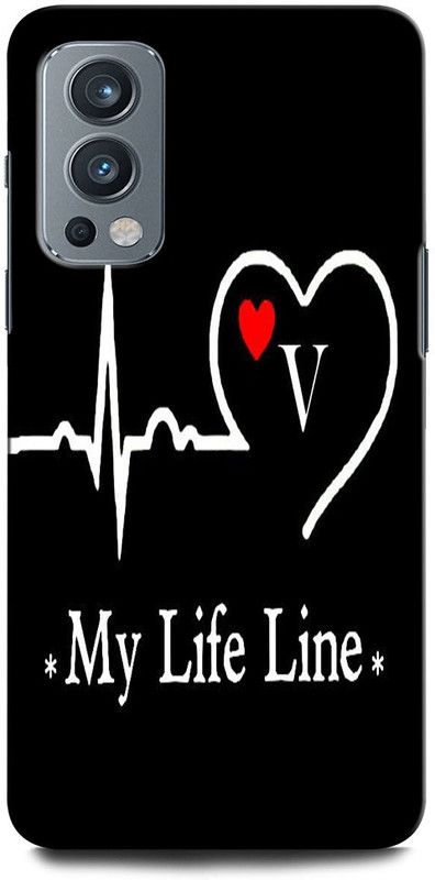 ORBIQE Back Cover for OnePlus Nord 2 5G V, V LETTER, V ALPHABET, DESIGN, MY LIFE LINE V  (Multicolor, Hard Case, Pack of: 1)