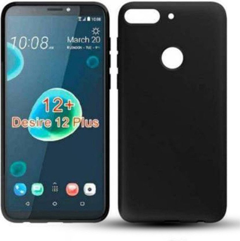 Mobi Socket Back Cover for HTC Desire 12 plus  (Black, Flexible, Pack of: 1)