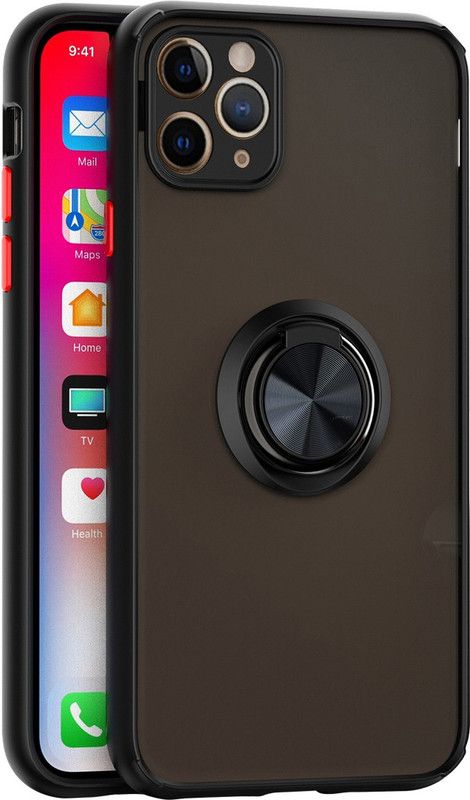 MOBIRUSH Back Cover for Apple iPhone 11 Pro (5.8)  (Black, Cases with Holder, Pack of: 1)