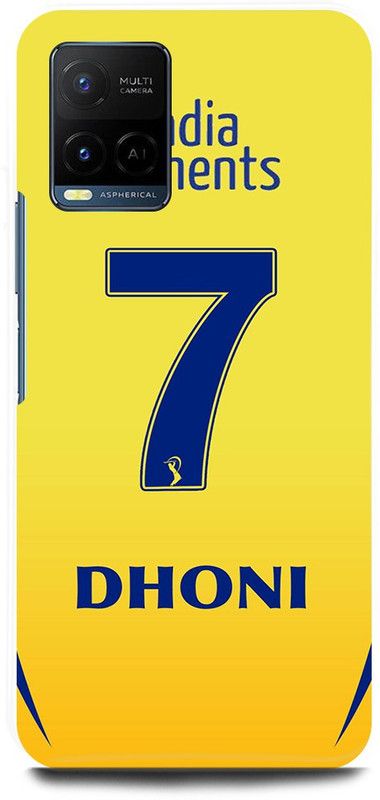 DIKRO Back Cover for Vivo Y21A, V2111, MS, DHONI, MAHENDRA, SINGH, DHONI, CSK, PLAYER  (Yellow, Hard Case, Pack of: 1)